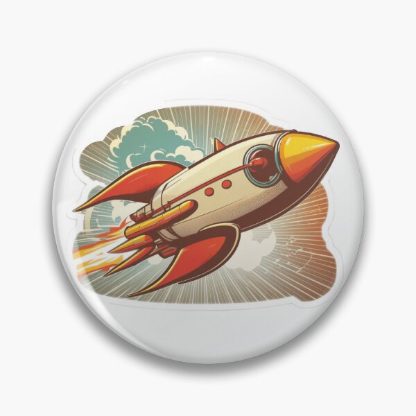 Item preview, Retro Rocketship Sticker designed and sold by DaydreamDepot.