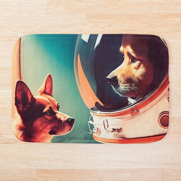 Item preview, Perros Astronautas Fantástico Retro designed and sold by AIWanderer.