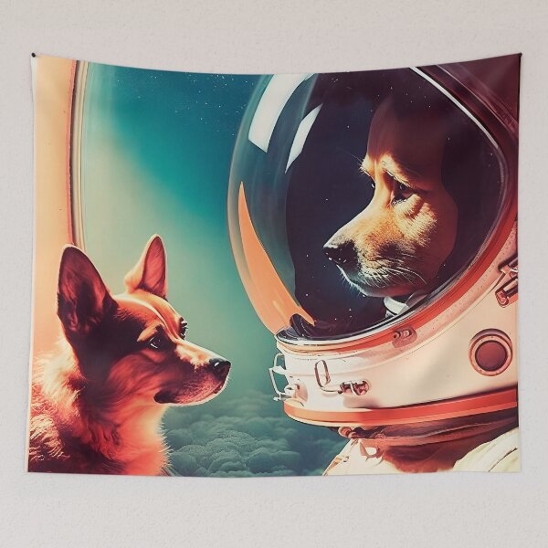 Item preview, Dogs Astronauts Fantastic Retro designed and sold by AIWanderer.