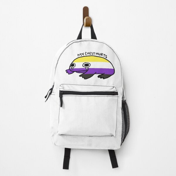 Item preview, My Chest Hurts | Cute Yellow Purple Grey Frog, Non Binary Frog, Pride Flag Frog designed and sold by iristocat.