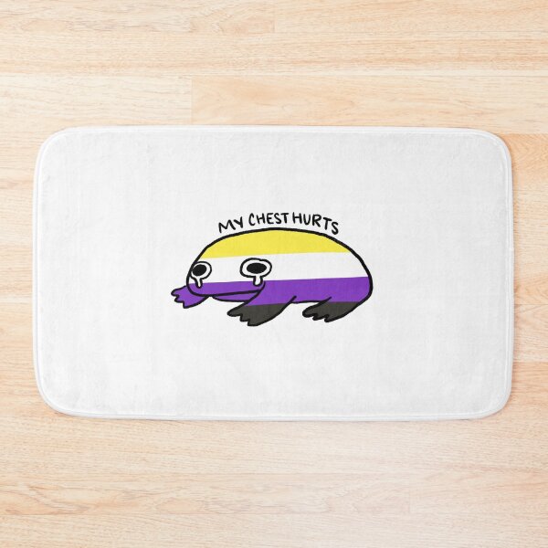 Item preview, My Chest Hurts | Cute Yellow Purple Grey Frog, Non Binary Frog, Pride Flag Frog designed and sold by iristocat.