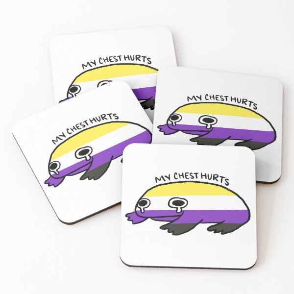 Item preview, My Chest Hurts | Cute Yellow Purple Grey Frog, Non Binary Frog, Pride Flag Frog designed and sold by iristocat.