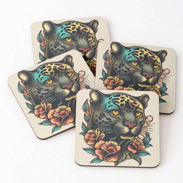 Item preview, American Traditional Panther Tattoo designed and sold by TourDePassion.