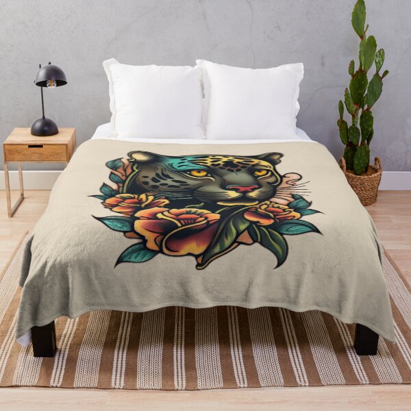 Item preview, American Traditional Panther Tattoo designed and sold by TourDePassion.
