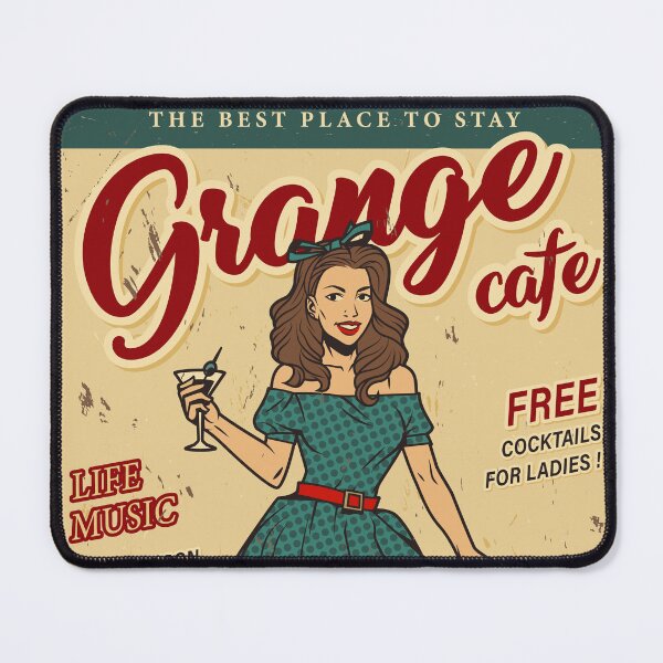 Item preview, Grange cafe vintage poster designed and sold by Groove-Emporium.