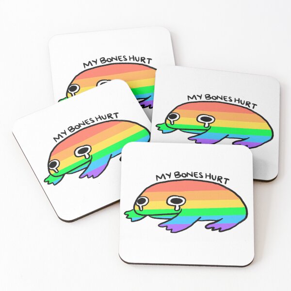Item preview, My Bones Hurts | Cute Rainbow Frog, Pride Flag Frog designed and sold by iristocat.