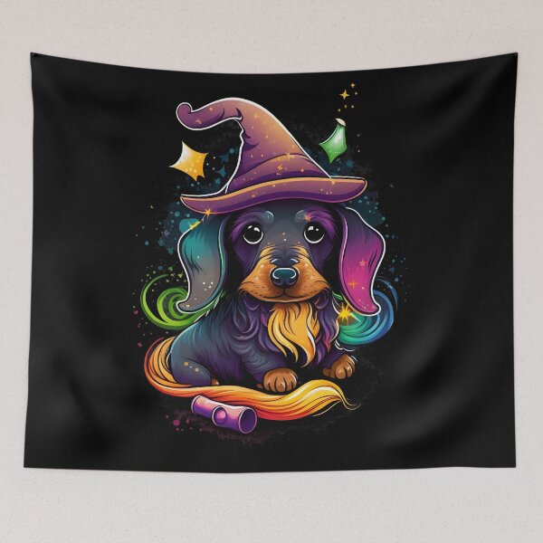 Item preview, Dachshund Wiener Sausage Dog Wizard Witch Kawaii designed and sold by Leonardo Palumbo.