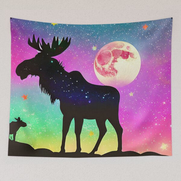 Item preview, Colorful Moose Silhouette - Wildlife Day Design designed and sold by ElLocoMus.