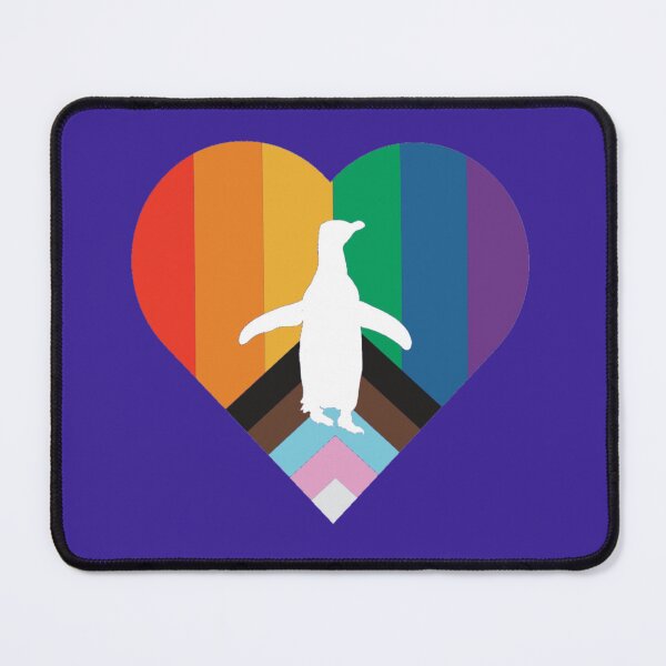 Item preview, LGBTQ Pride Penguin Heart (Dark Purple #3A2096 background)  designed and sold by SBPenguins.