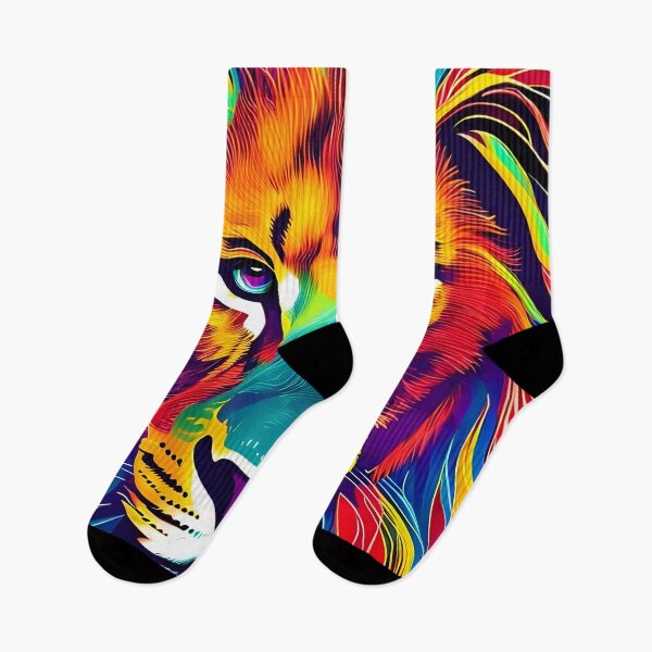 Item preview, Trippy Colorful Lion Portrait - Wildlife Day Design designed and sold by ElLocoMus.
