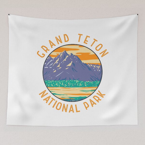 Item preview, Grand Teton National Park In Spring Distressed Circle designed and sold by KrisSidDesigns.