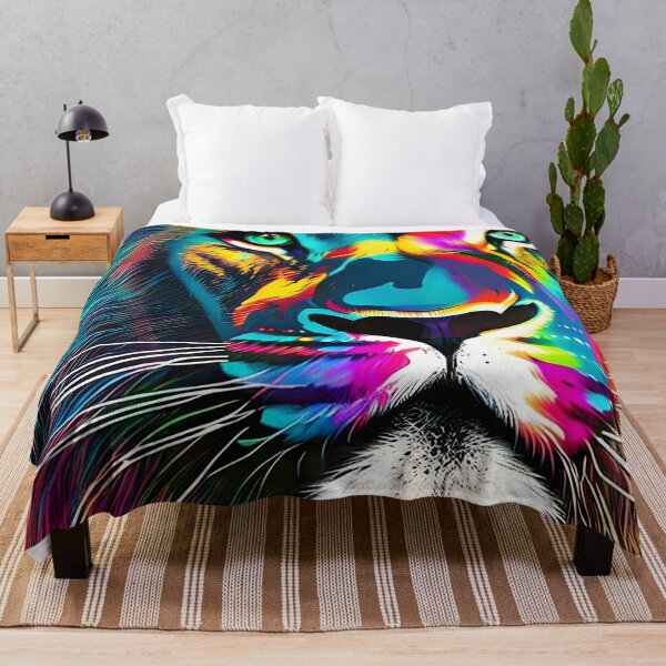 Item preview, Trippy Lion Portrait - Wildlife Day Design designed and sold by ElLocoMus.