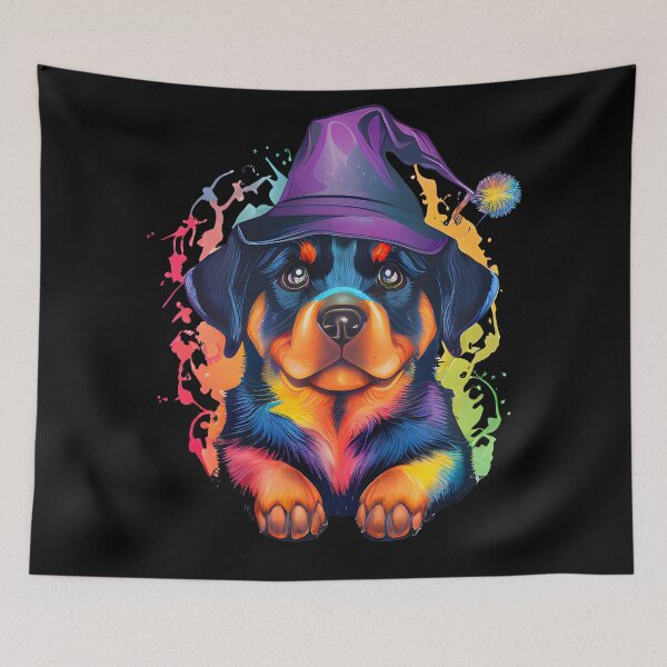 Item preview, Rottweiler Dog Wizard Witch Kawaii designed and sold by Leonardo Palumbo.