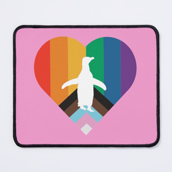 Item preview, LGBTQ Pride Penguin Heart (Pink #F699CD background)  designed and sold by SBPenguins.