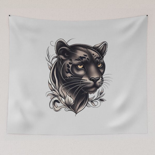 Item preview, American Traditional Tattoo Panther designed and sold by TourDePassion.
