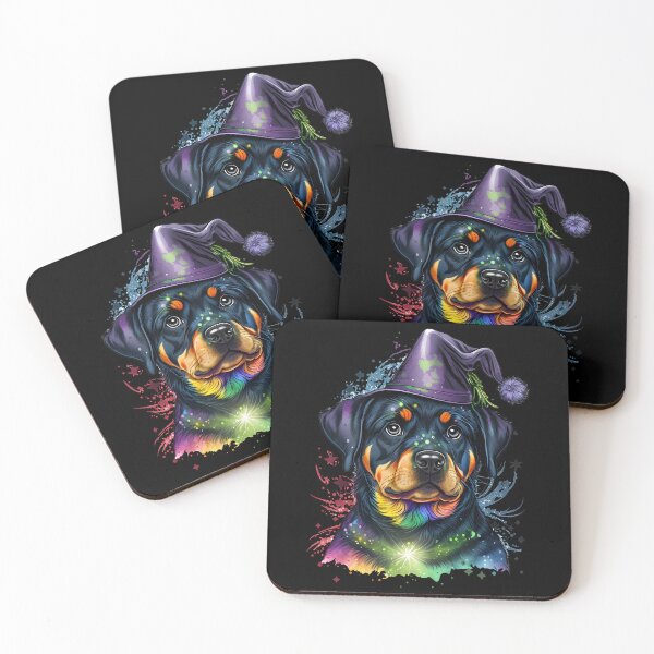 Item preview, Rottweiler Dog Wizard Witch Kawaii designed and sold by Leonardo Palumbo.