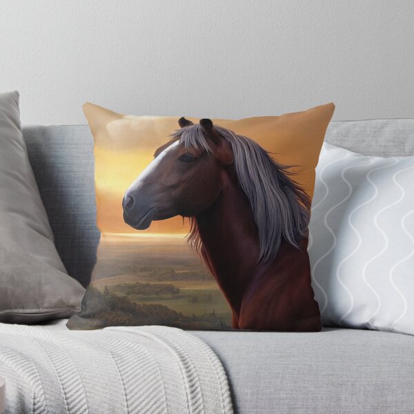 A Beautiful Horse Painting Throw Pillow