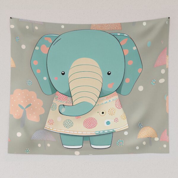 Item preview, Cute pattern of colored elephants designed and sold by CutePatternsRB.