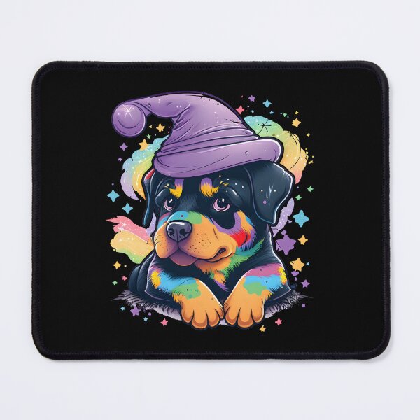 Item preview, Rottweiler Dog Wizard Witch Kawaii designed and sold by Leonardo Palumbo.