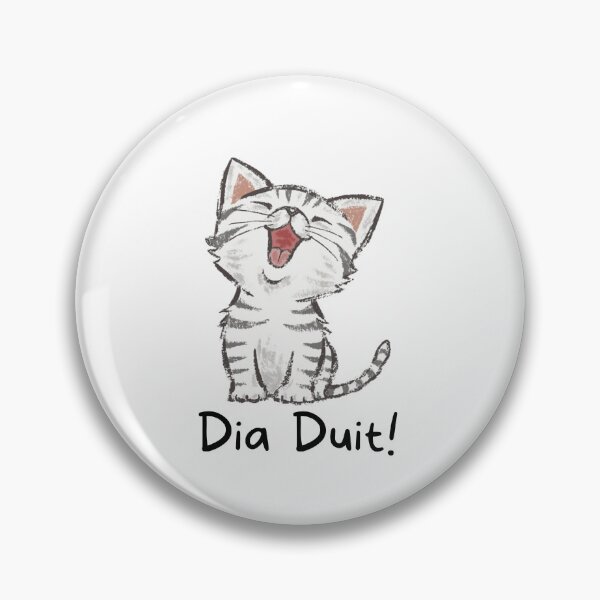 Item preview, Dia Duit Irish Language Cute Cat designed and sold by Irishprints.