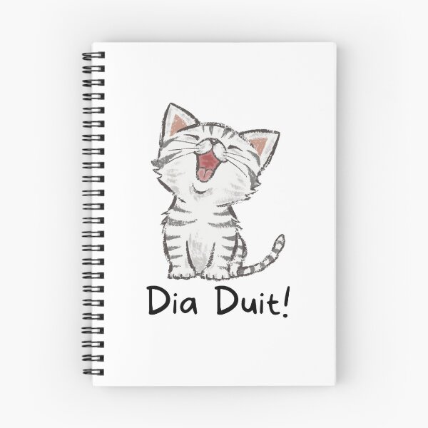 Item preview, Dia Duit Irish Language Cute Cat designed and sold by Irishprints.