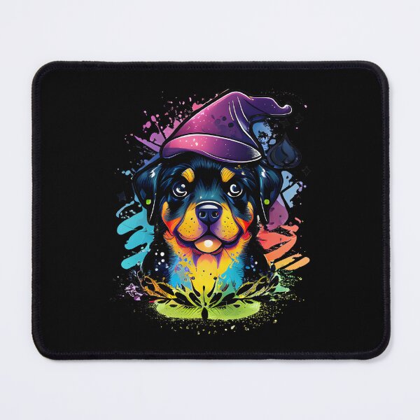 Item preview, Rottweiler Dog Wizard Witch Kawaii designed and sold by Leonardo Palumbo.