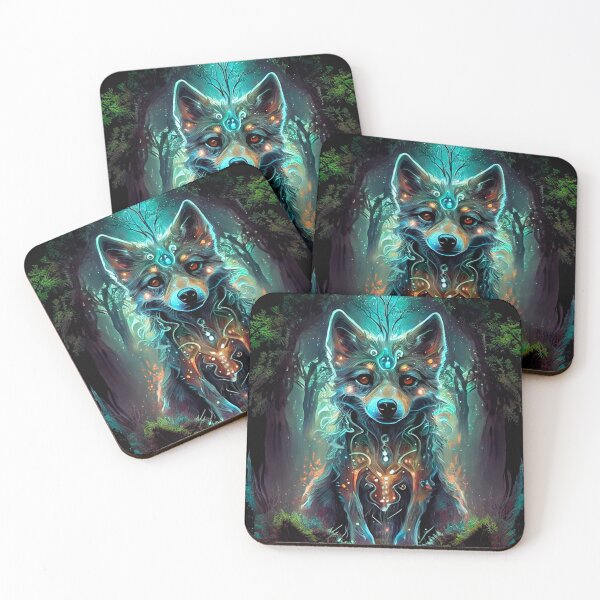 Item preview, Ancient magical molten Fox spirit in a mystical arcane forest designed and sold by Oleh Mykhailenko.