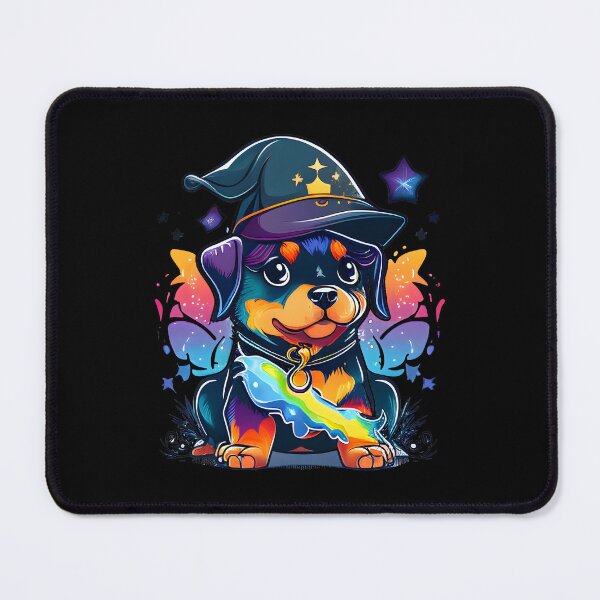 Item preview, Rottweiler Dog Wizard Witch Kawaii designed and sold by Leonardo Palumbo.