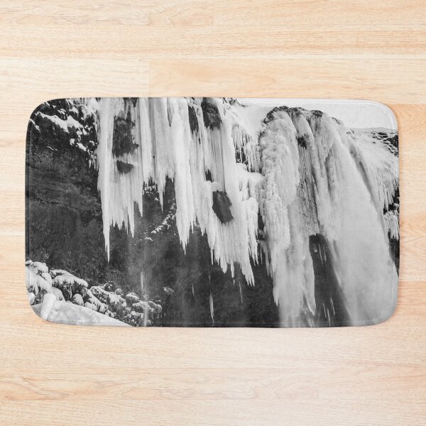 Item preview, Closeup of Frozen Waterfall, Iceland B&W designed and sold by Kate-P-.