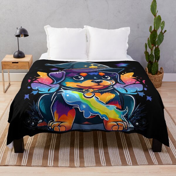 Item preview, Rottweiler Dog Wizard Witch Kawaii designed and sold by Leonardo Palumbo.