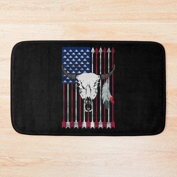Item preview, Native flag with buffalo skull designed and sold by CarrieTDesigns.