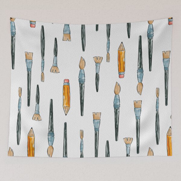 Item preview, Watercolor Paint Brushes Pattern designed and sold by Farissa Designs.