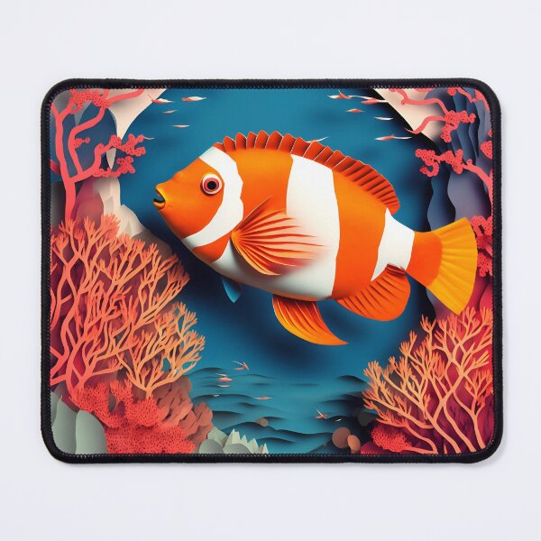 Item preview, Orange Fish Coral in Paper art style designed and sold by FormFinder.