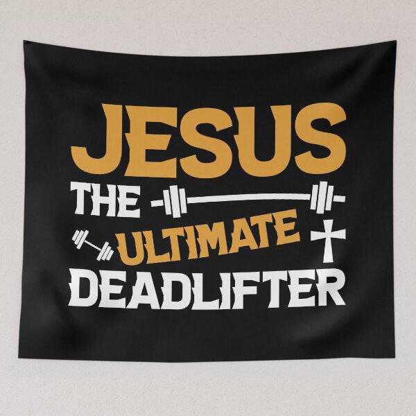 Item preview, Jesus Deadlift Shirt Funny Unisex Religious Christian Sticker Hats Pillow T Shirt designed and sold by CoachEkong.
