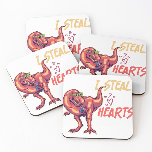 Item preview, valentines day dinosaur i steal hearts boys men love t rex sticker designed and sold by r1bbit.