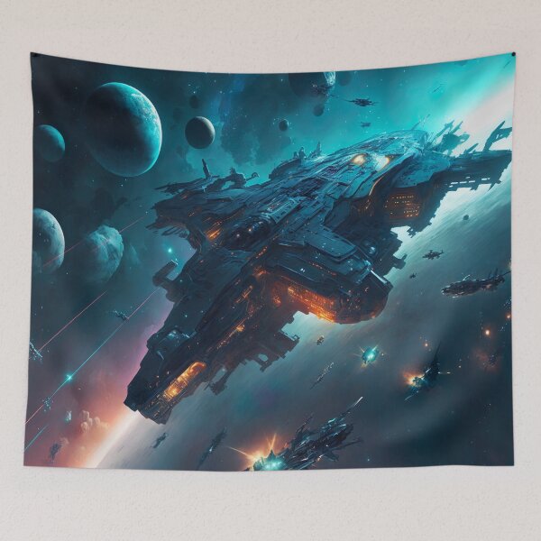 Item preview, spaceship in the middle of an epic battle designed and sold by TaurusDigital.