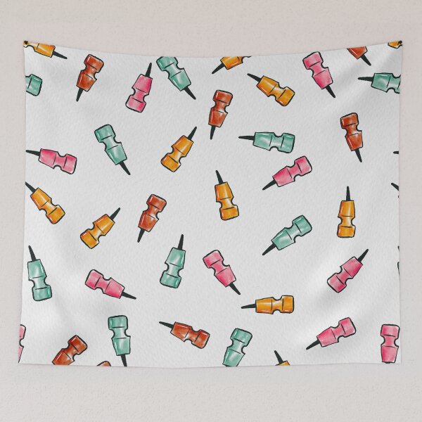 Item preview, Watercolor Thumb Pins Stationary Items Pattern designed and sold by Farissa Designs.