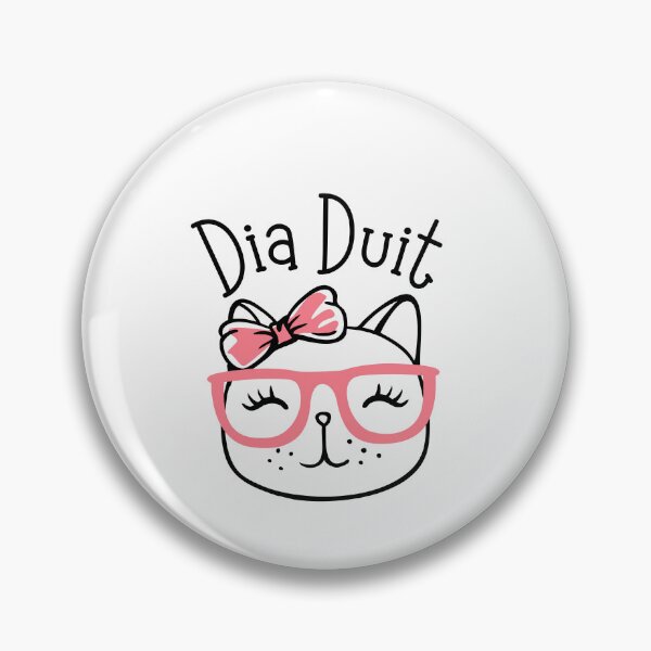 Item preview, Dia Duit Gaeilge Cute Cat designed and sold by Irishprints.