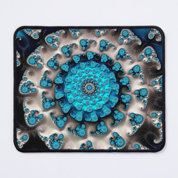 Item preview, Ivory Blue Maximum Depth Fractal Art designed and sold by Vicky Brago-Mitchell®.