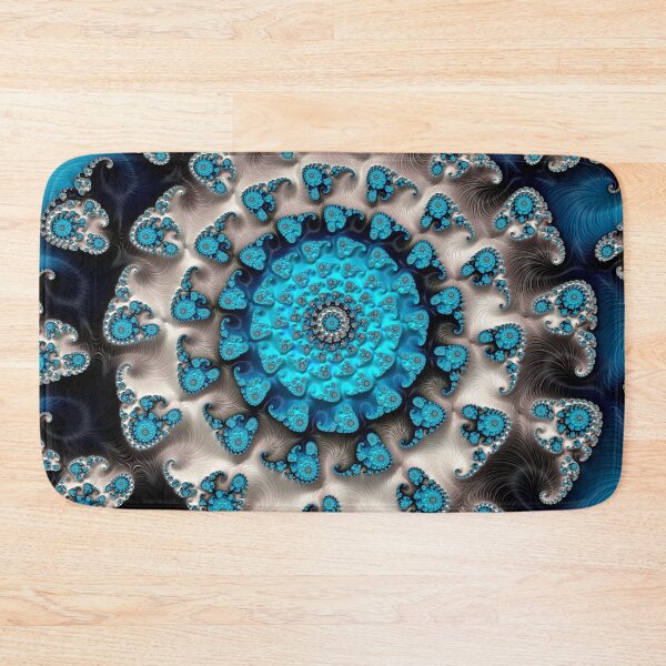 Item preview, Ivory Blue Maximum Depth Fractal Art designed and sold by Vicky Brago-Mitchell®.