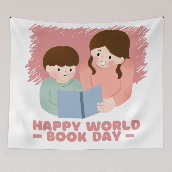 Item preview, World book day (mother and son illustration) designed and sold by ardianSZ-studio.