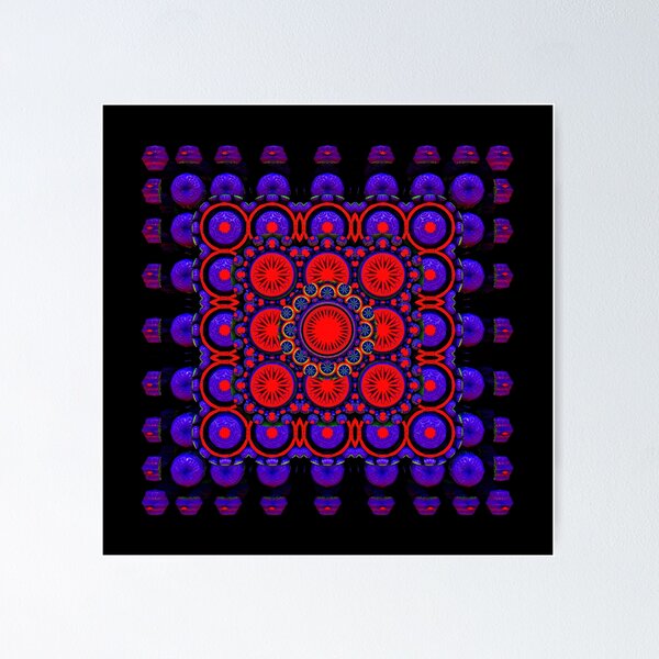 Artikelvorschau, 3D Fractal Art - quadratisches Mandala entworfen und verkauft von Fractal-Graphic.