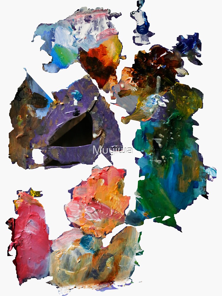 Thumbnail 3 of 3, Sticker, Abstract Left Over No 1 designed and sold by Muyiwa.