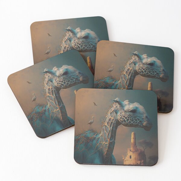 Item preview, Surreal psychedelic cross giraffe and rhinoceros designed and sold by FantasiaArts.