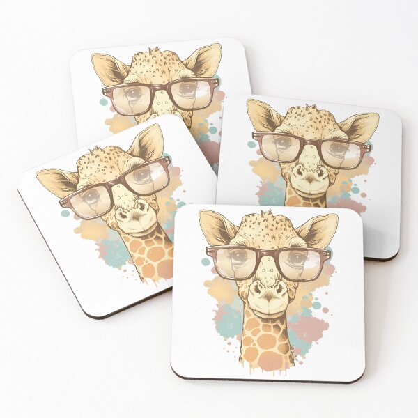 Item preview, A cute girafe with glasses designed and sold by Melcu.