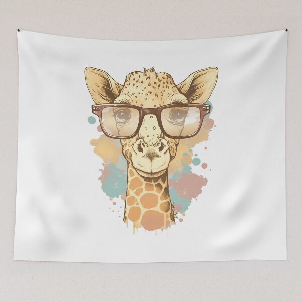 Item preview, A cute girafe with glasses designed and sold by Melcu.