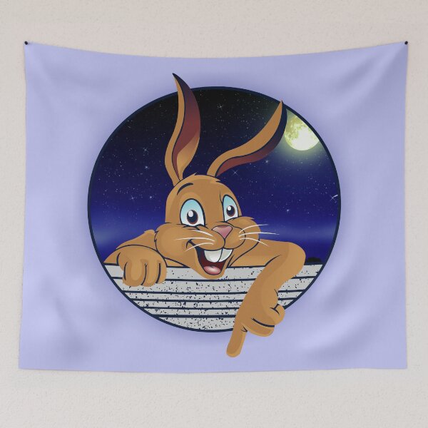 Item preview, Funny rabbit on full moon designed and sold by soebekhi.
