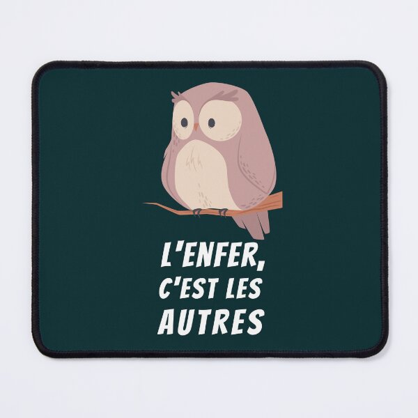 Item preview, owl with a sartre quote: l'enfer, c'est les autres designed and sold by artbleed.