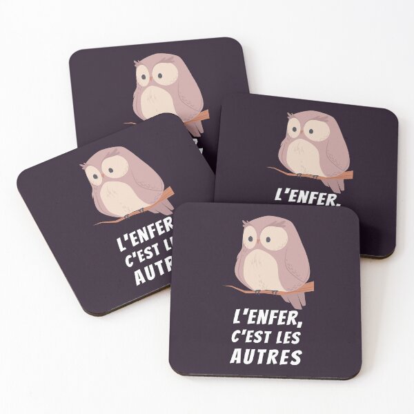 Item preview, owl with a sartre quote: l'enfer, c'est les autres designed and sold by artbleed.