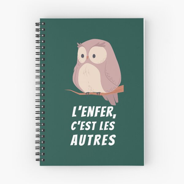 Artikelvorschau, Eule mit einem Sartre-Zitat: l'enfer, c'est les autres entworfen und verkauft von artbleed.